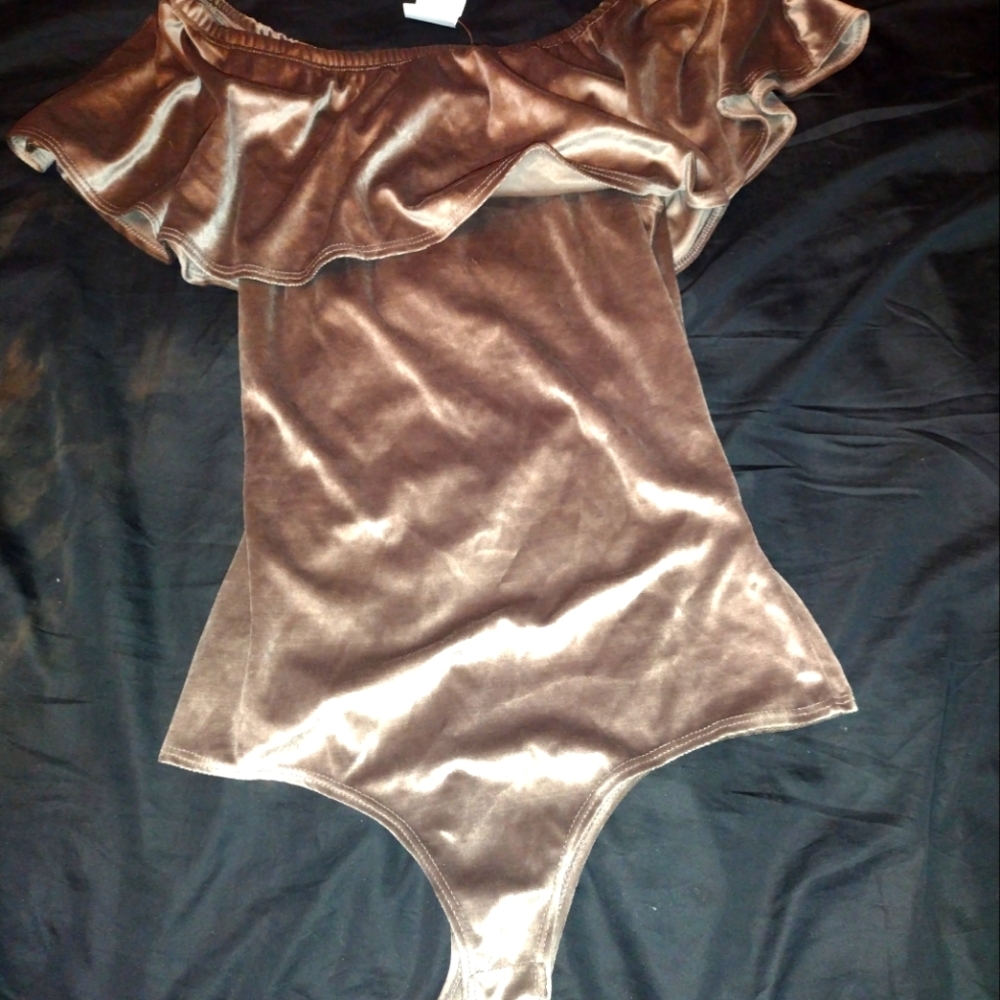Suede Taupe bodysuit NWT